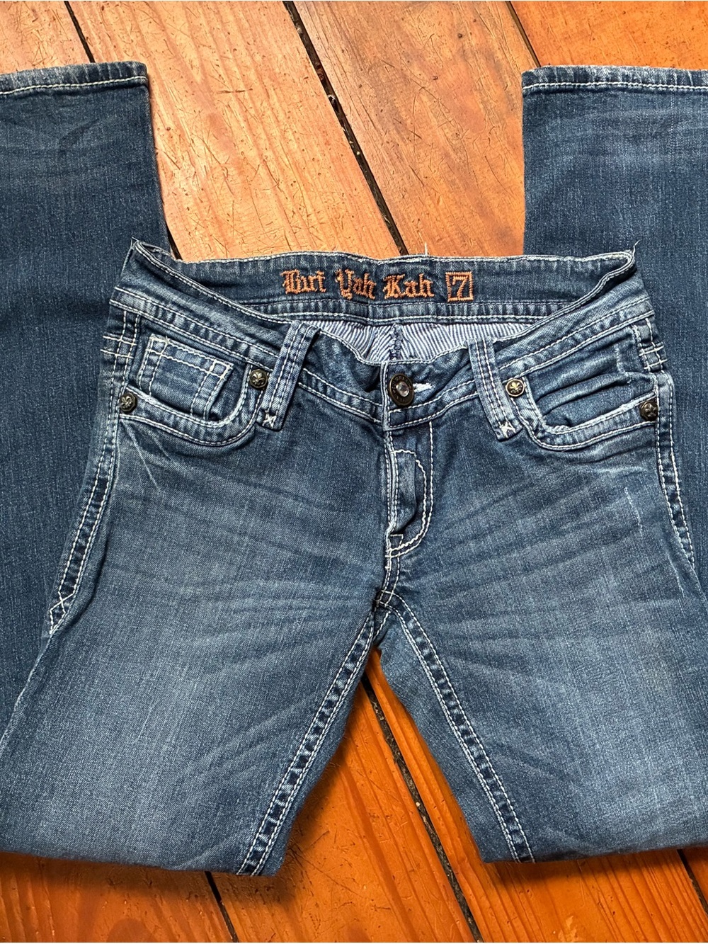 Bui Yah Kah Y2K Distressed Low Rise Bootcut Jeans Size 7